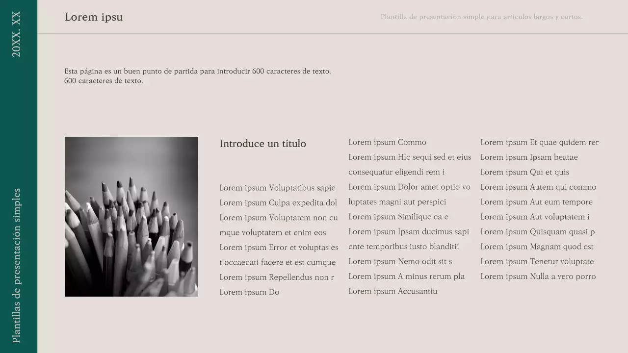 Una sencilla propuesta de presentación en verde y beige