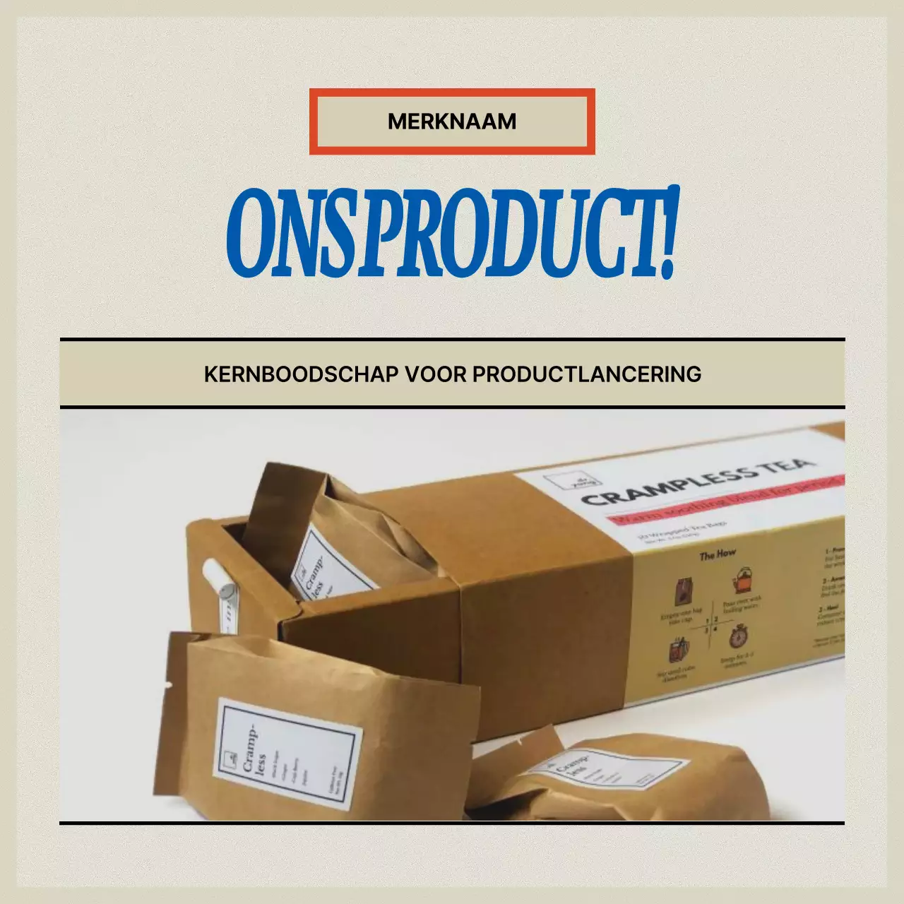 Vintage merkopdruk in rood en beige