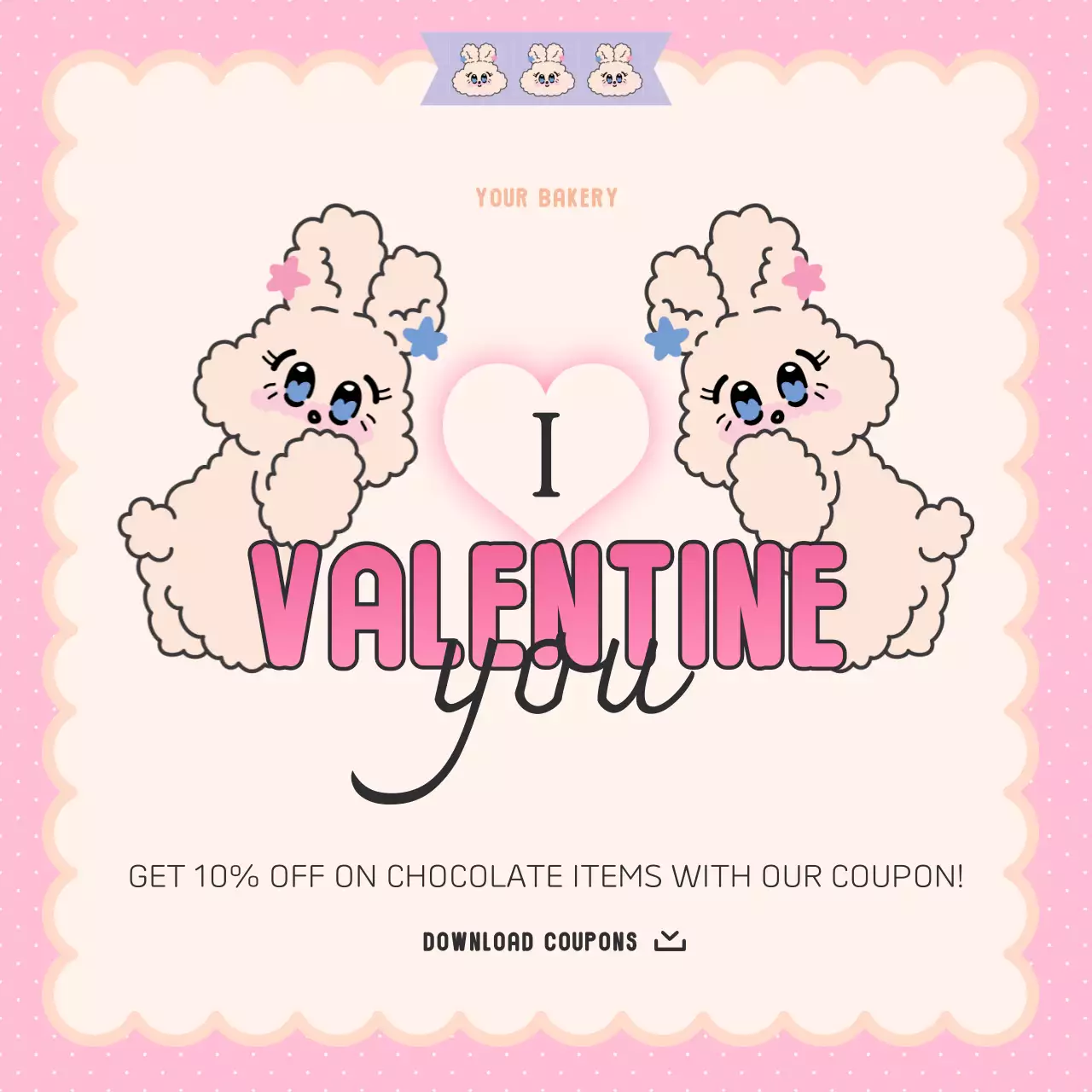 Pink Cute Valentine Flyer Instagram Carousel