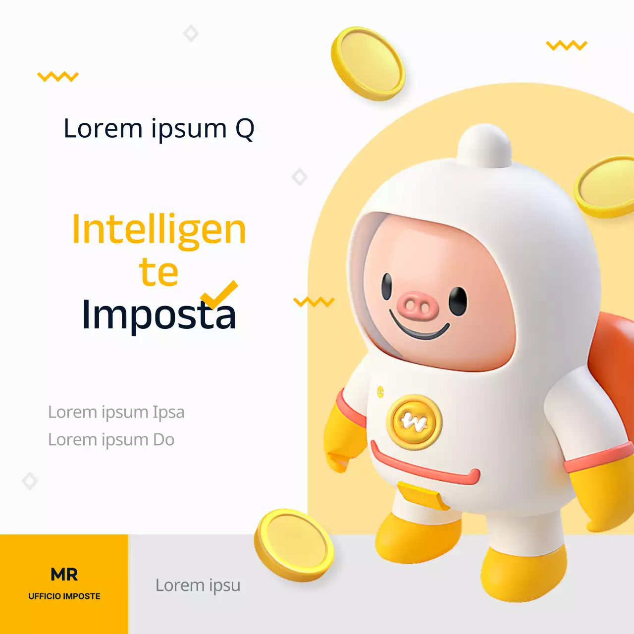 Promuovere un moderno studio fiscale e contabile in giallo e nero