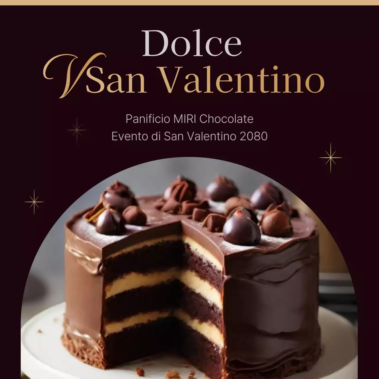 Volantino di San Valentino in marrone e beige con un tocco di classe