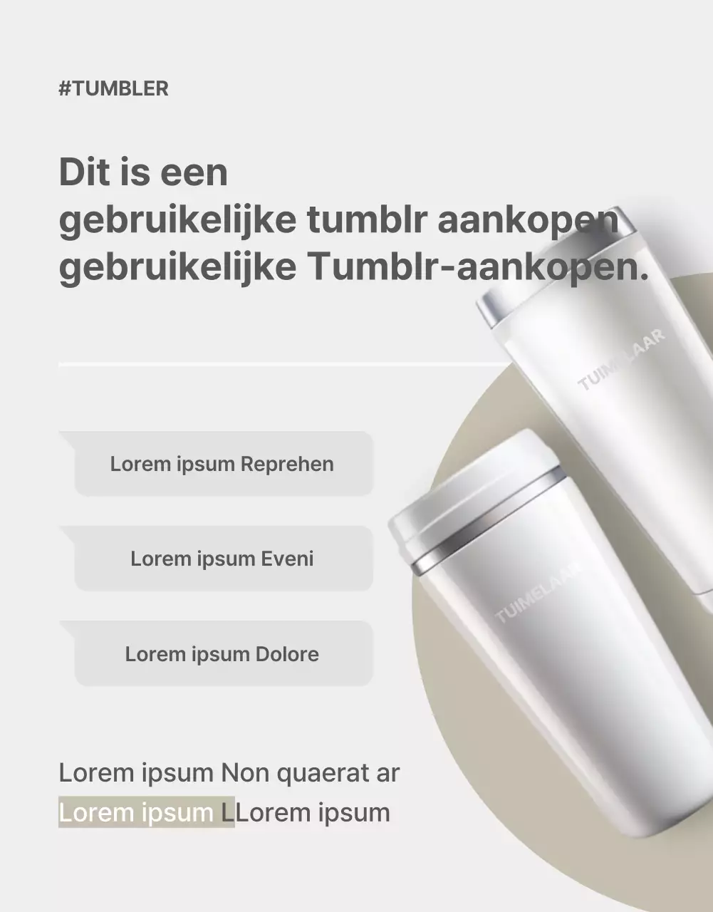 Promoot een eenvoudige tumblr in grijs en beige