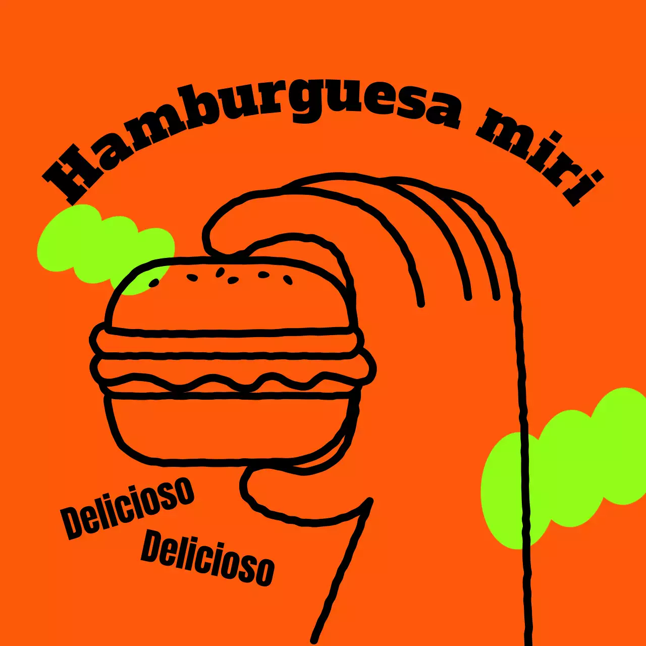 Una hamburguesería con ilustraciones de graffiti de vivos colores
