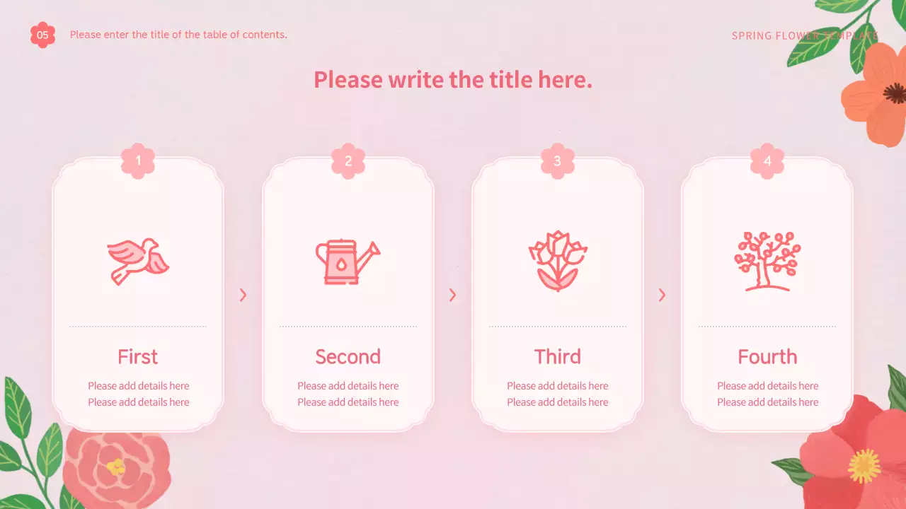 Pink Floral Spring Template Guide Presentation