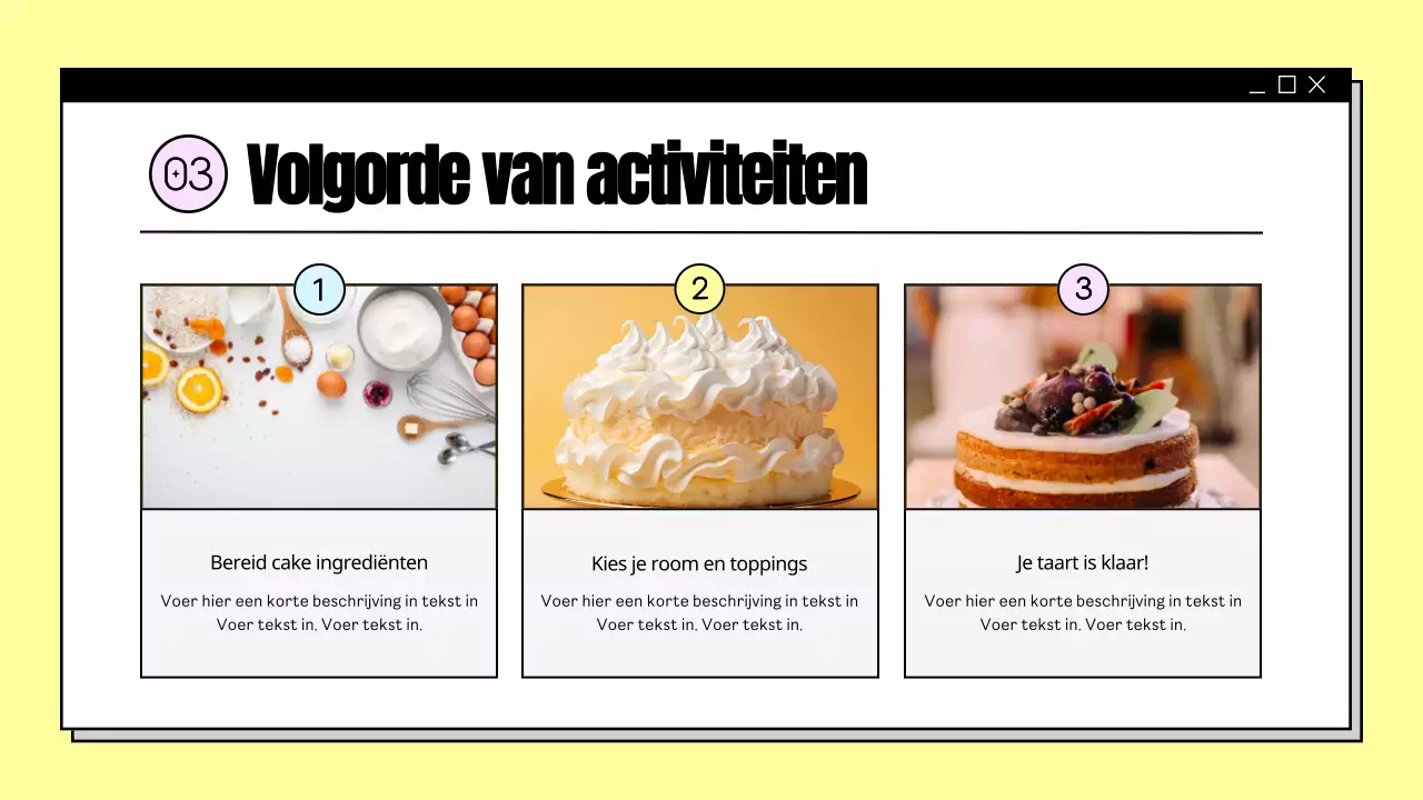 Een overzicht van de activiteiten in de gele gemeentelijke centra in de presentatie