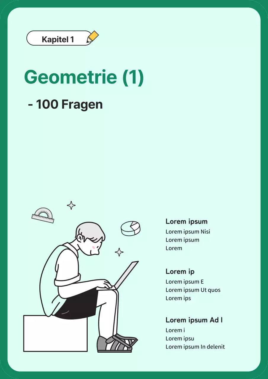 Einfache höhere Mathematikaufgaben in Grün und Gelb