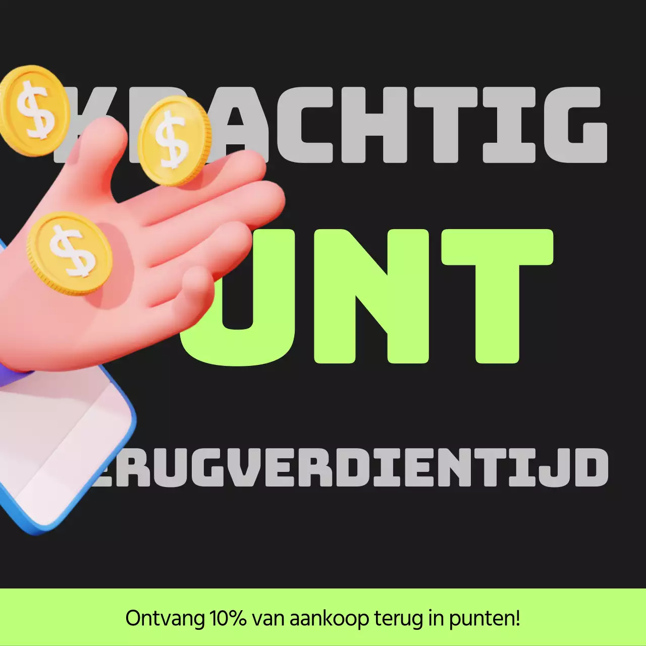 Cyberpunk points payback post in zwart en limoengroen