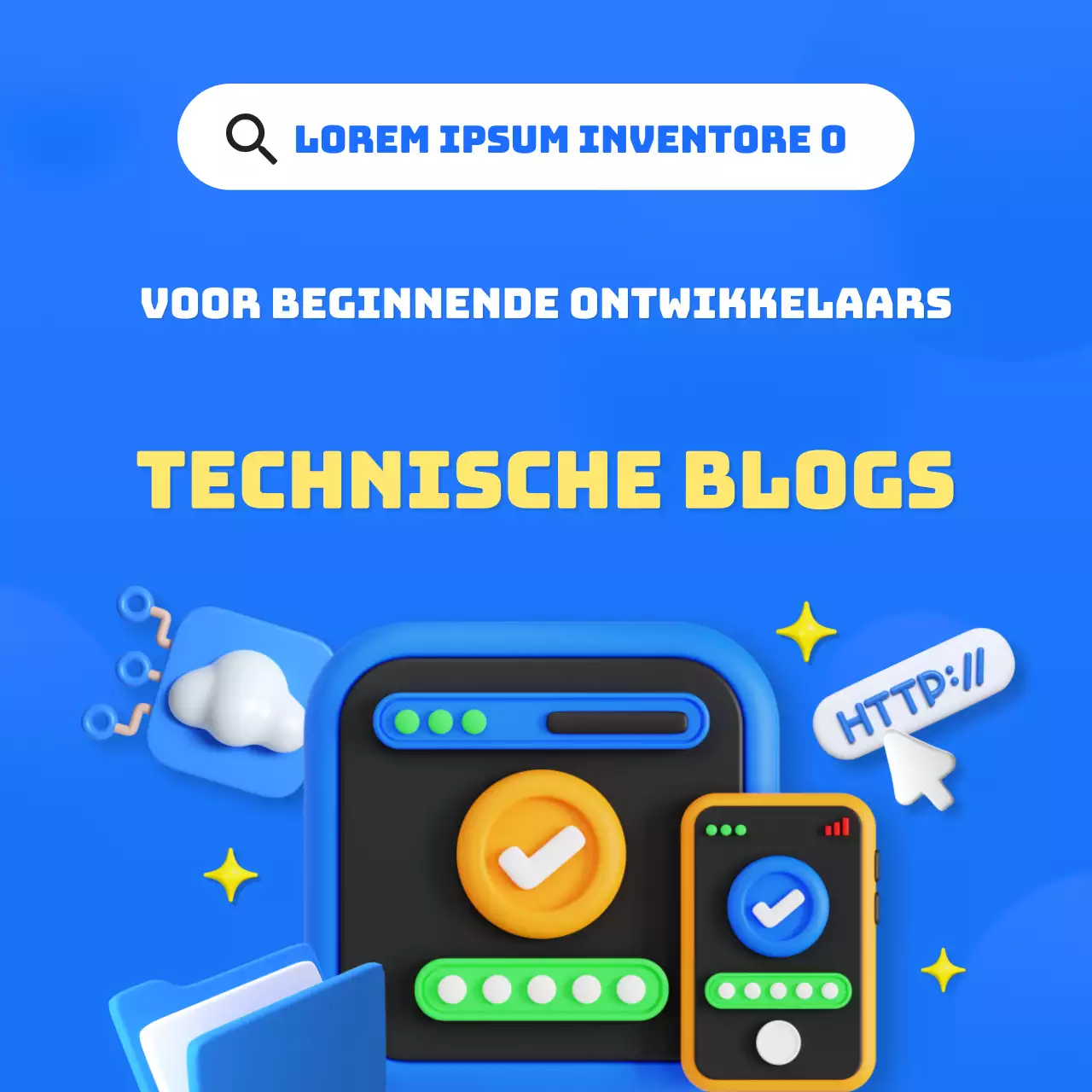 Een moderne verzameling miniaturen in blauwe nieuwsbrief