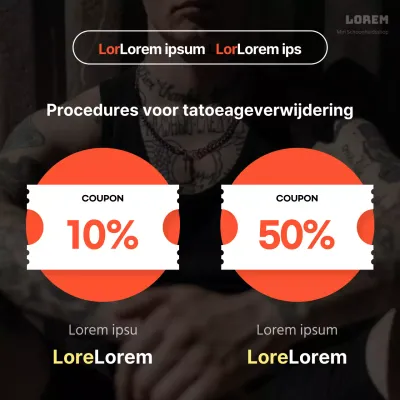 Promoot trendy tatoeageprocedures met oranje accenten