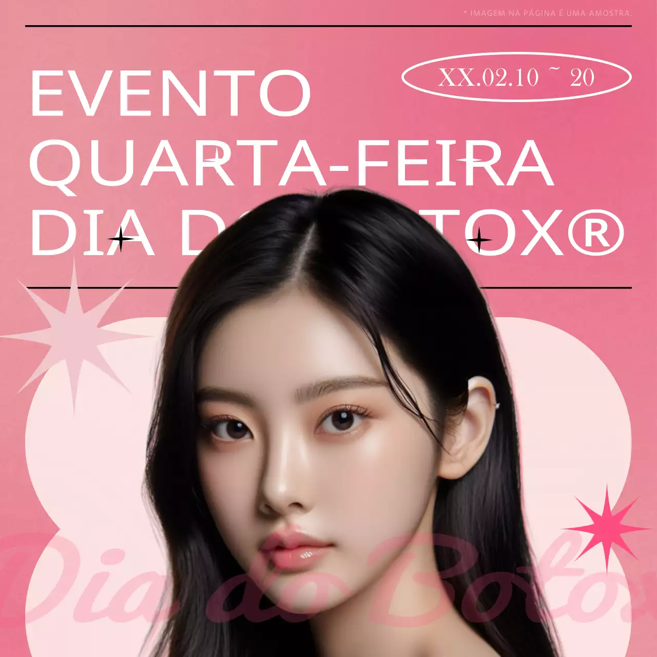 Promoção dos enchimentos clássicos de Botox em cor-de-rosa e rosa choque