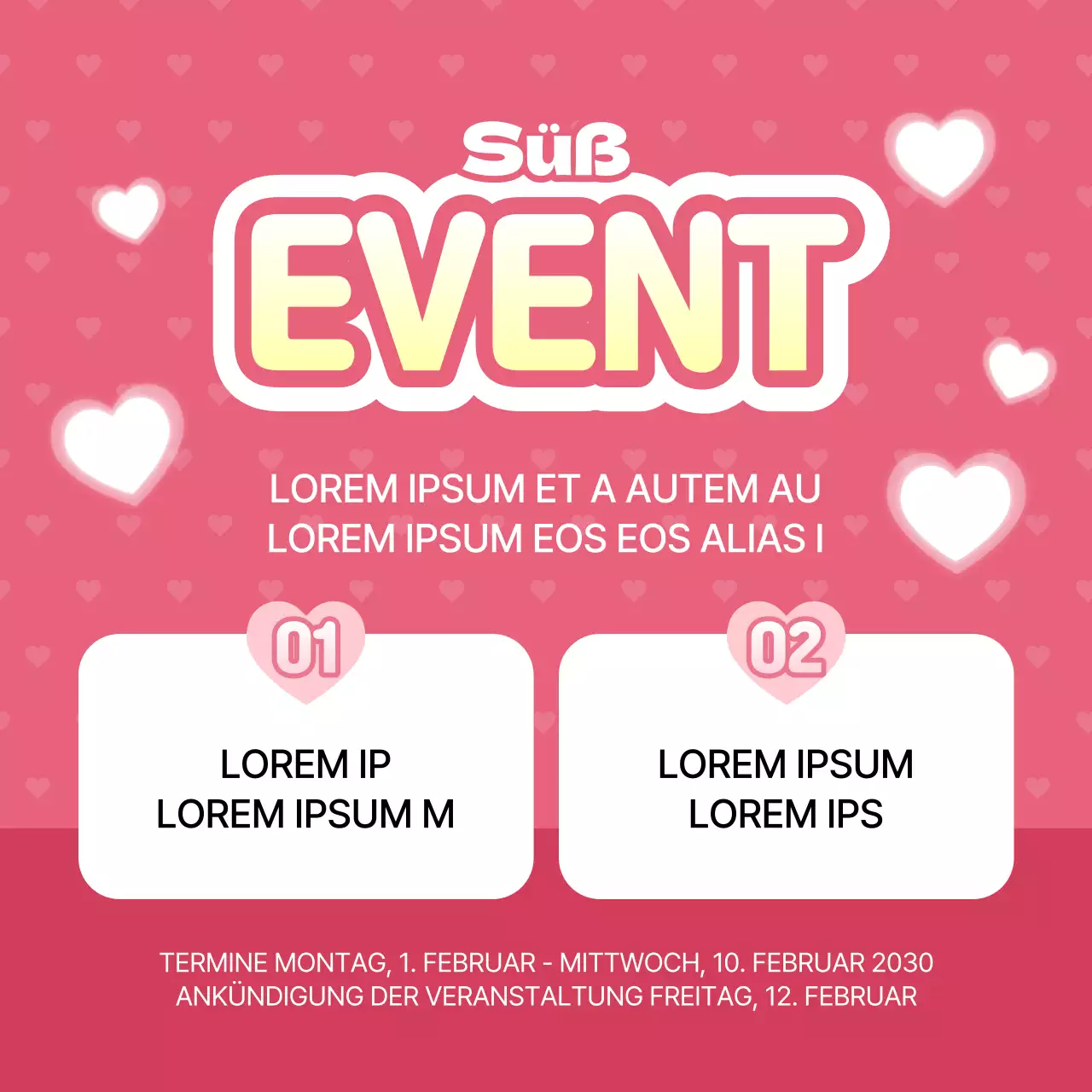 Werben Sie für den Valentinstag in Weiß und Rosa