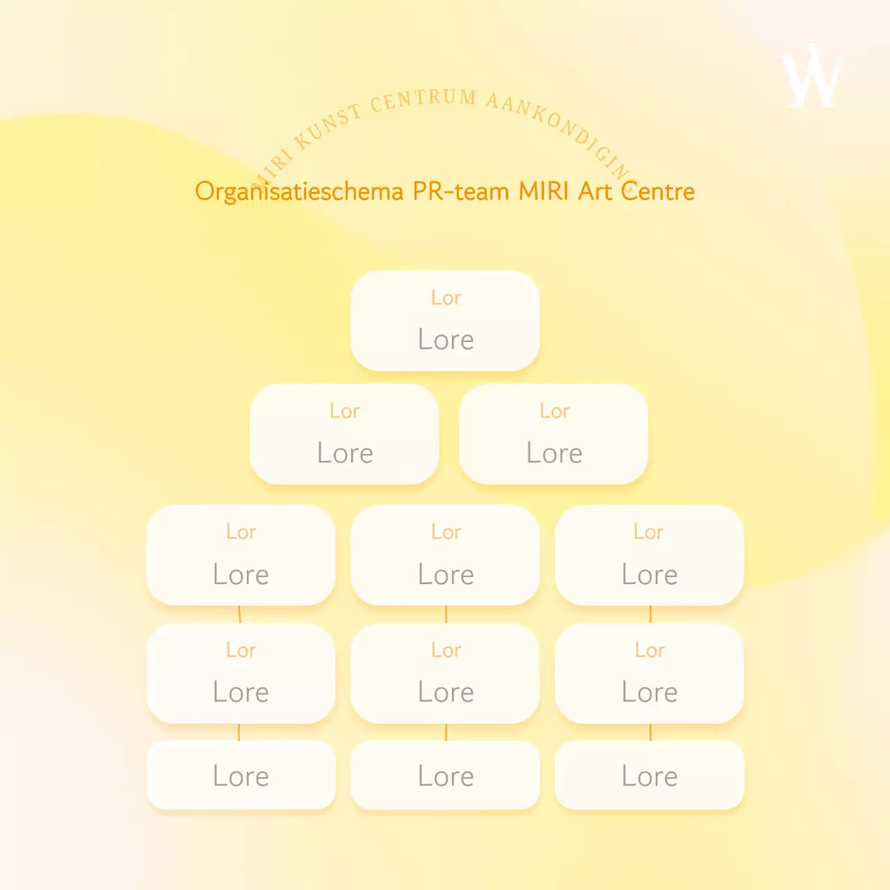 Aankondiging van een moderne, gele en grijze administratieve reorganisatie