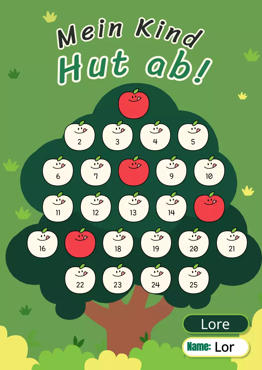 Einfacher Apfelbaum Kompliment Aufkleber Abdeckung in grün