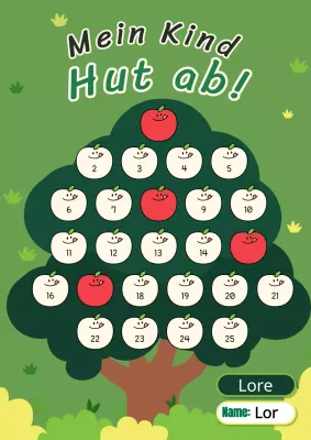 Einfacher Apfelbaum Kompliment Aufkleber Abdeckung in grün