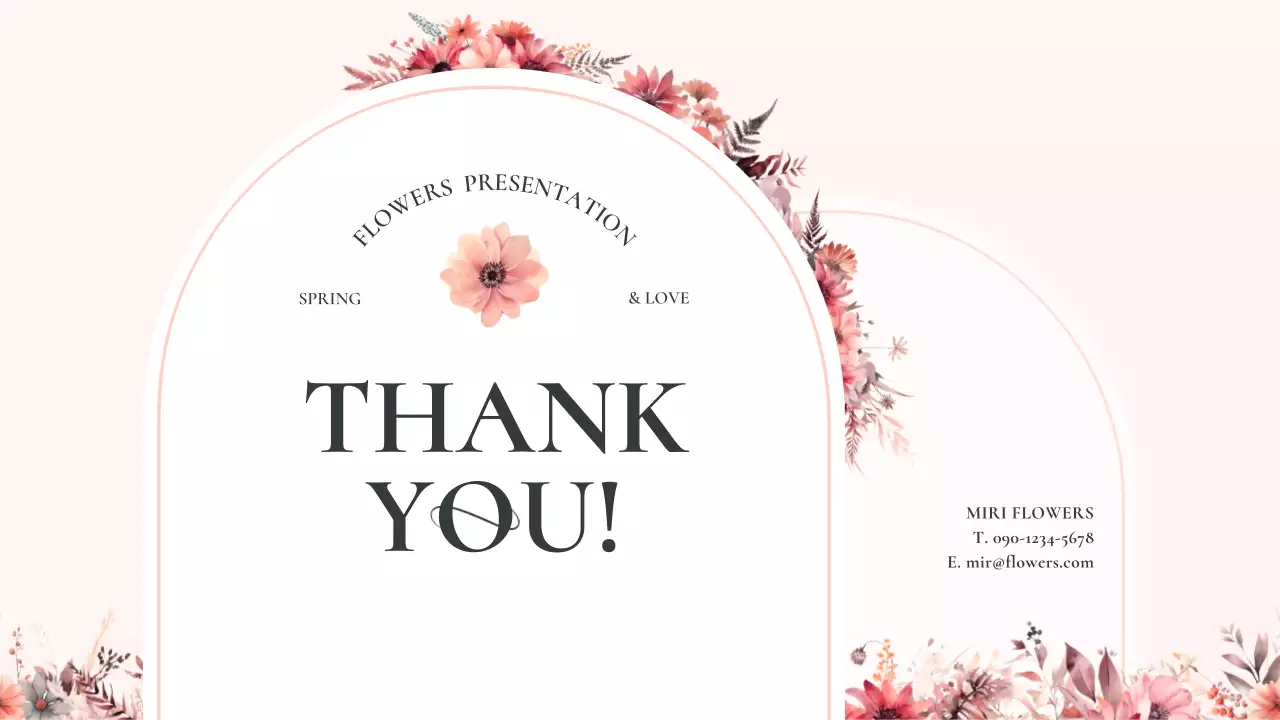 ピンクとアイボリーの上品な水彩画の花の背景企画書