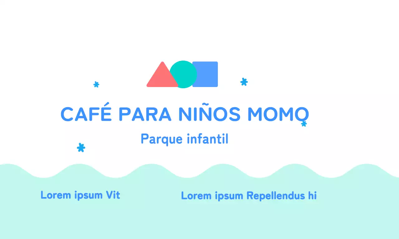 Cafetería infantil con formas de colores