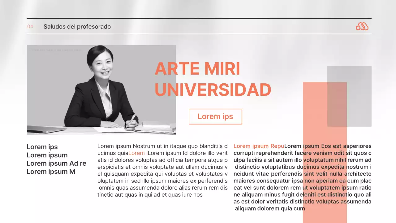 Una carta de presentación sencilla, en naranja y blanco y negro