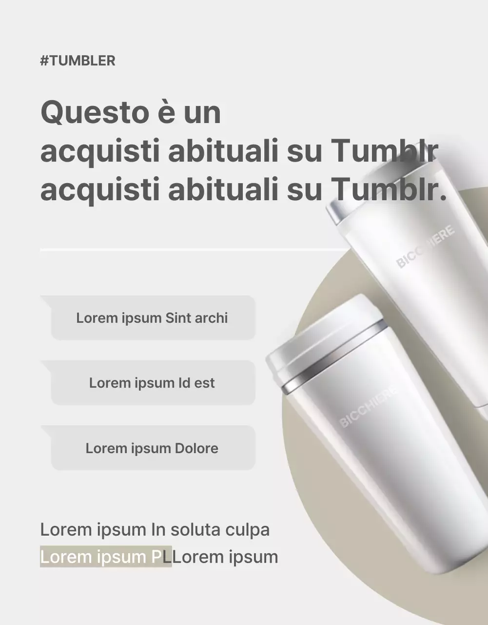 Promuovere un tumblr semplice in grigio e beige