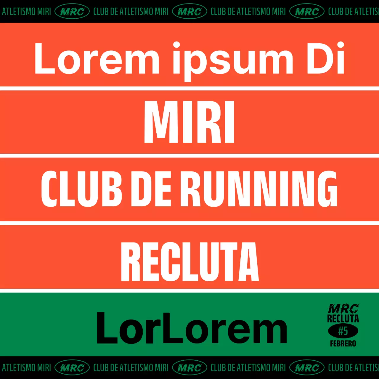Reclutar socios para un club de atletismo naranja kitsch