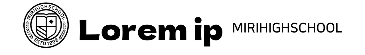 Logo der High School in Form eines kreisförmigen Bildungssymbols