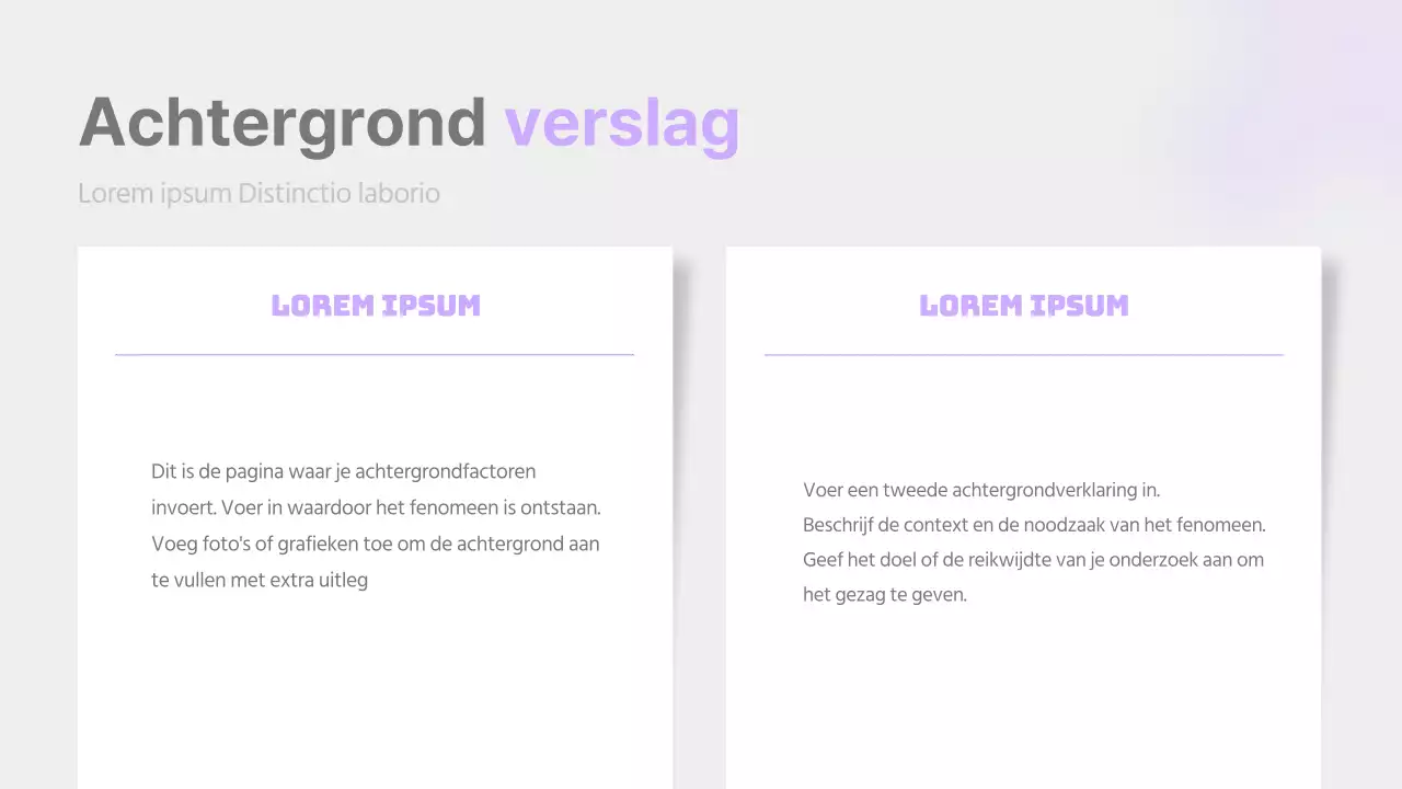Een eenvoudig verslag in mauve en grijs