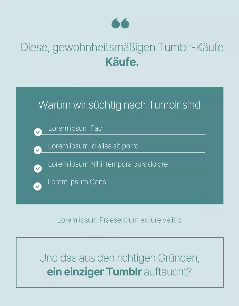 Ein einfaches grünes und minziges tumblr-Produkt fördern