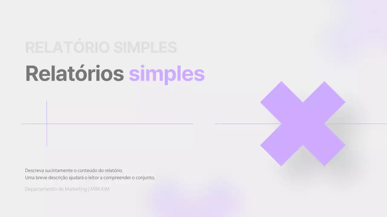 Uma reportagem simples em lilás e cinzento