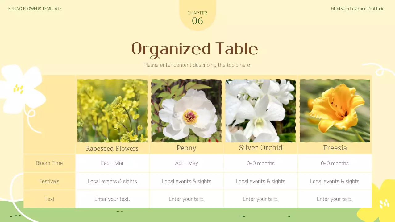 노란색 꽃 템플릿 초대장 프레젠테이션