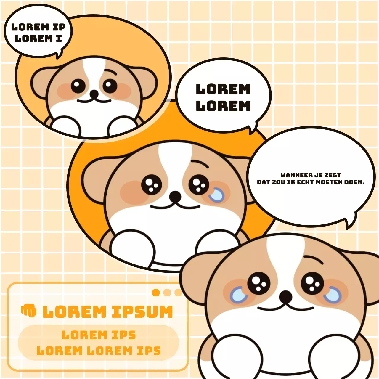 Oranje en zwart concept Engels studie tekstballonnetjes.