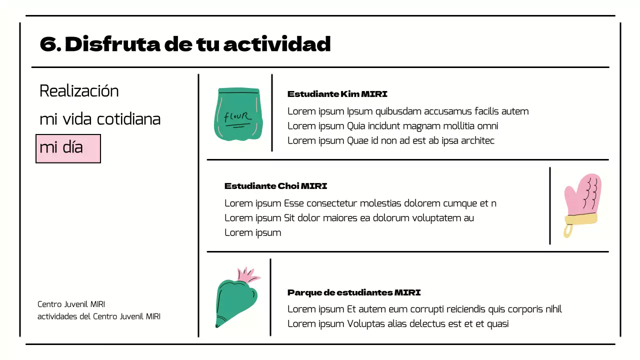 Presentación de una bonita actividad del centro juvenil en rosa