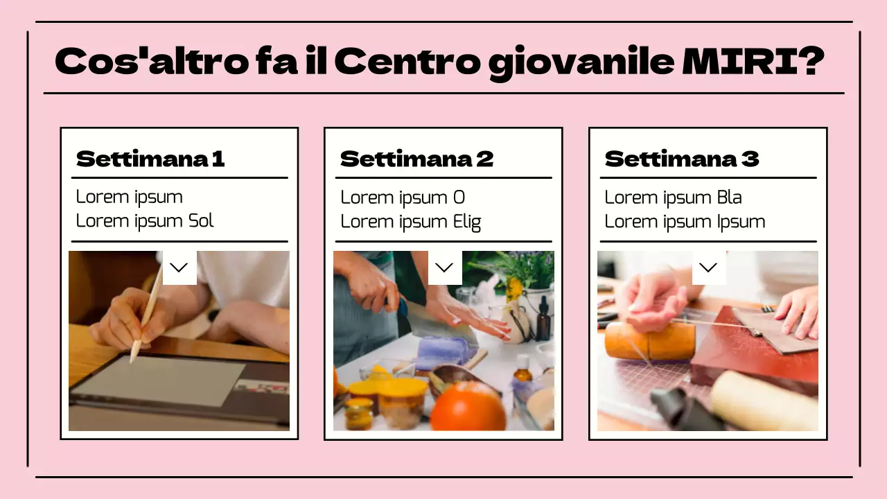 Presentazione di una bella attività di centro giovanile in rosa