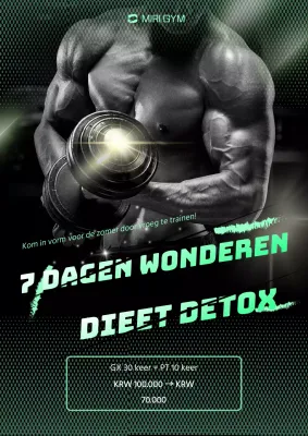 Een stijlvolle gezondheidsreclame in groen en zwart