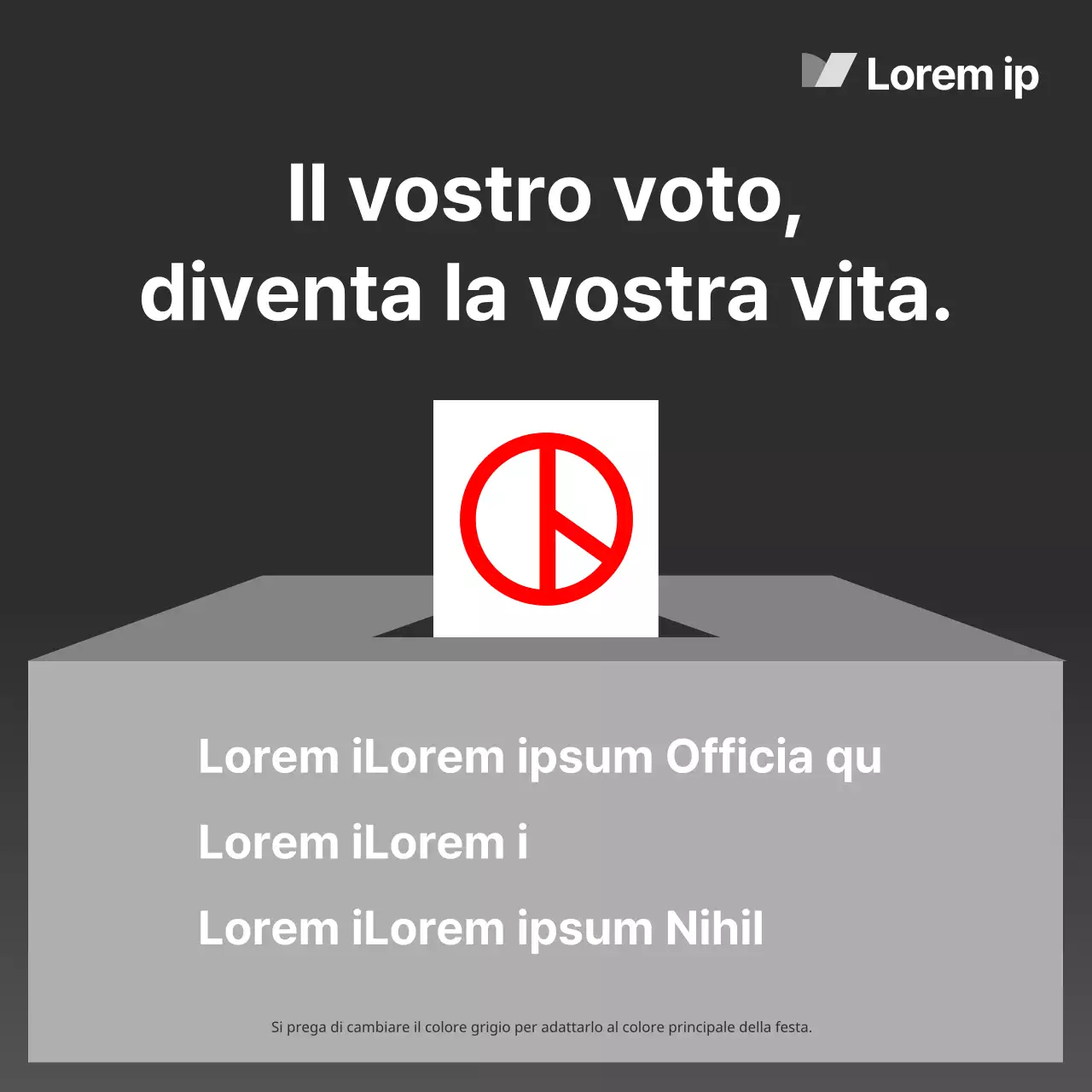 Una moderna campagna elettorale in grigio e nero spiegata