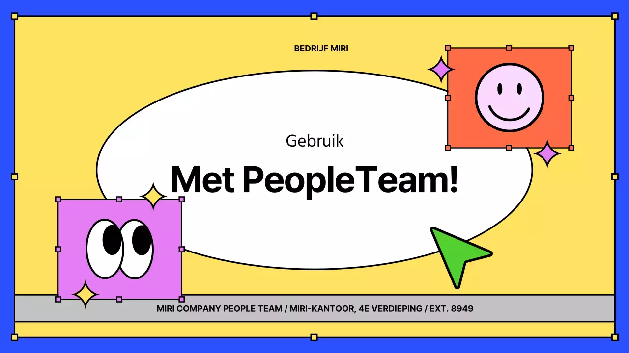 Kitscherig geel en blauw HR-opleidingsmateriaal voor nieuwe werknemers