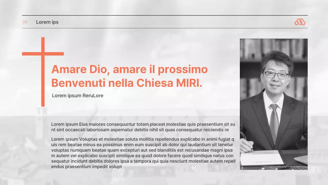 Una semplice lettera di presentazione in arancione e bianco e nero