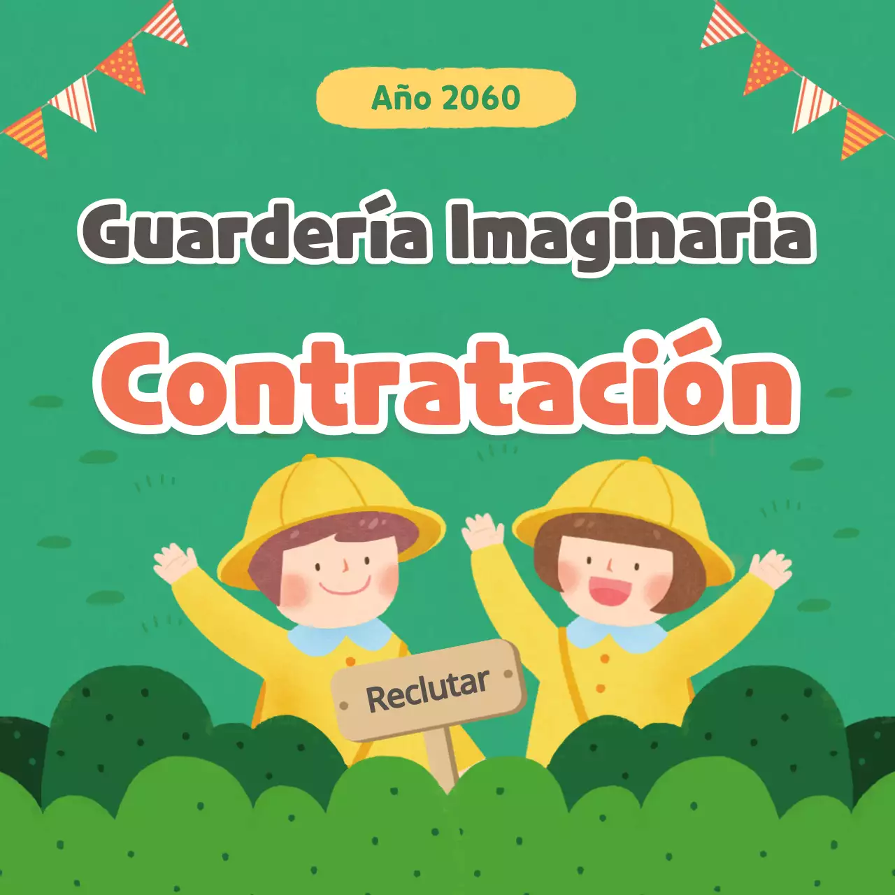 Anuncios jardín de infancia verde y amarillo