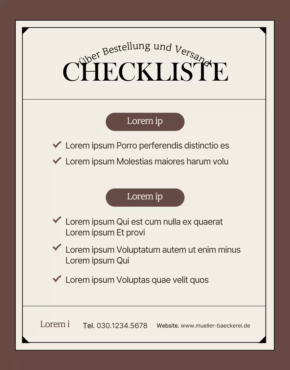 Werbung für eine moderne Bäckerei in Beige