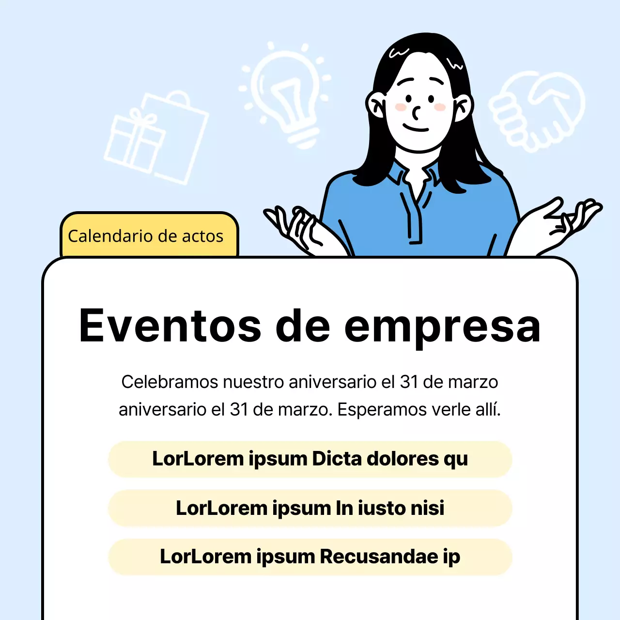 Un sencillo anuncio comercial en amarillo y azul claro