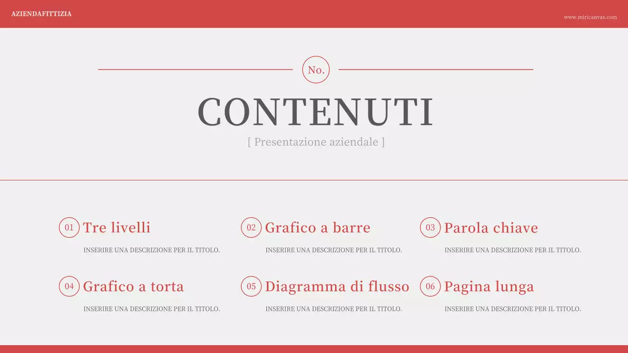 Presentazione minimalista della numerazione in rosso avorio