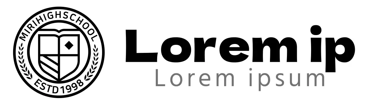 Logo della scuola superiore sotto forma di simbolo circolare dell'istruzione