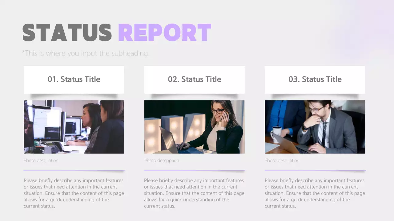 A simple report in mauve and gray