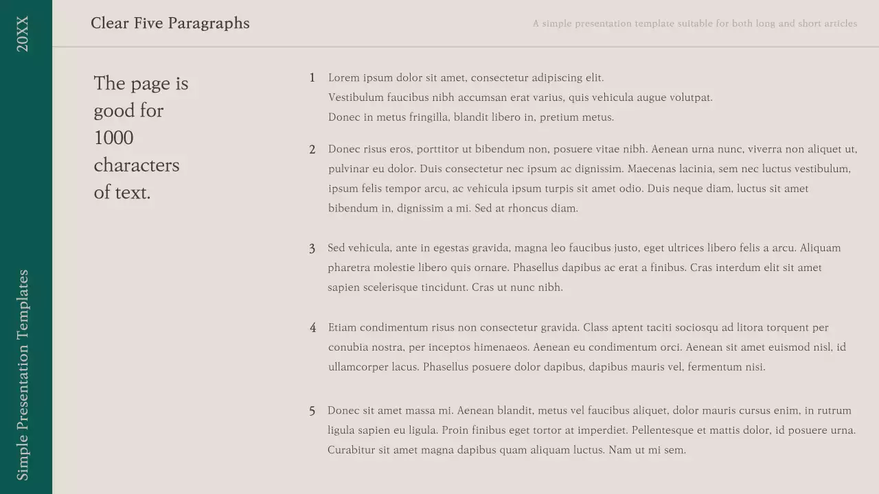 Teal Simple Template Presentation