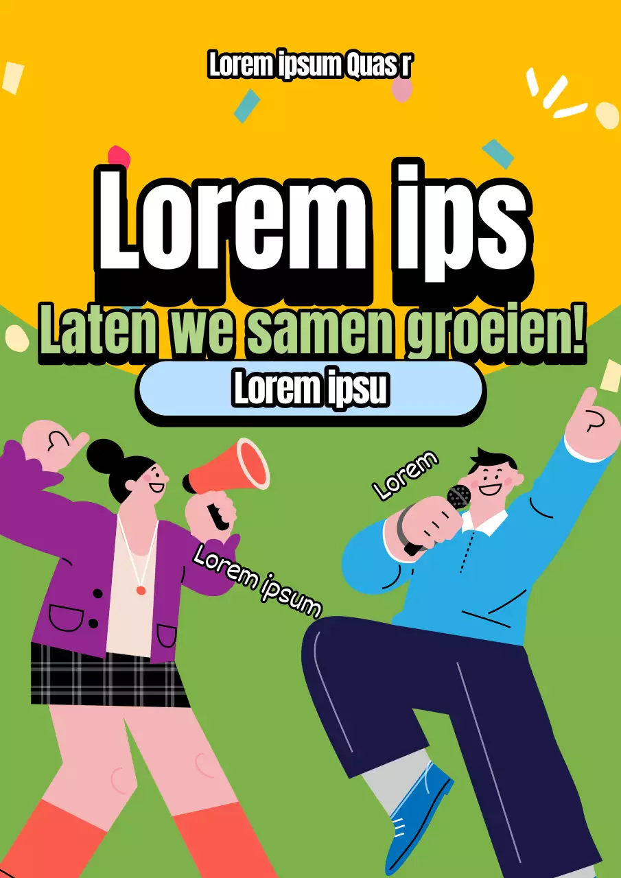 Een schattige gele en chartreuse welkomstpost voor nieuwe studenten