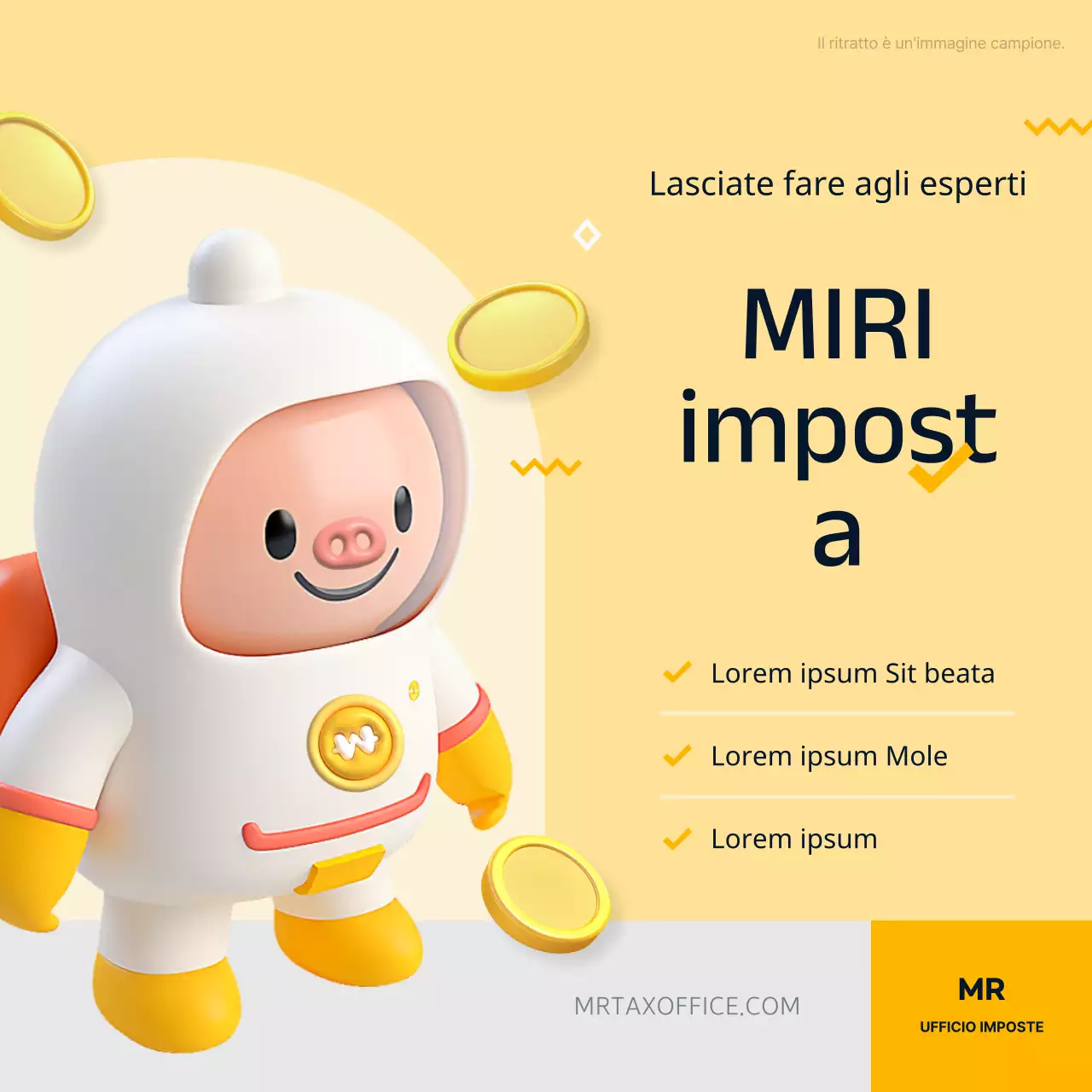 Promuovere un moderno studio fiscale e contabile in giallo e nero