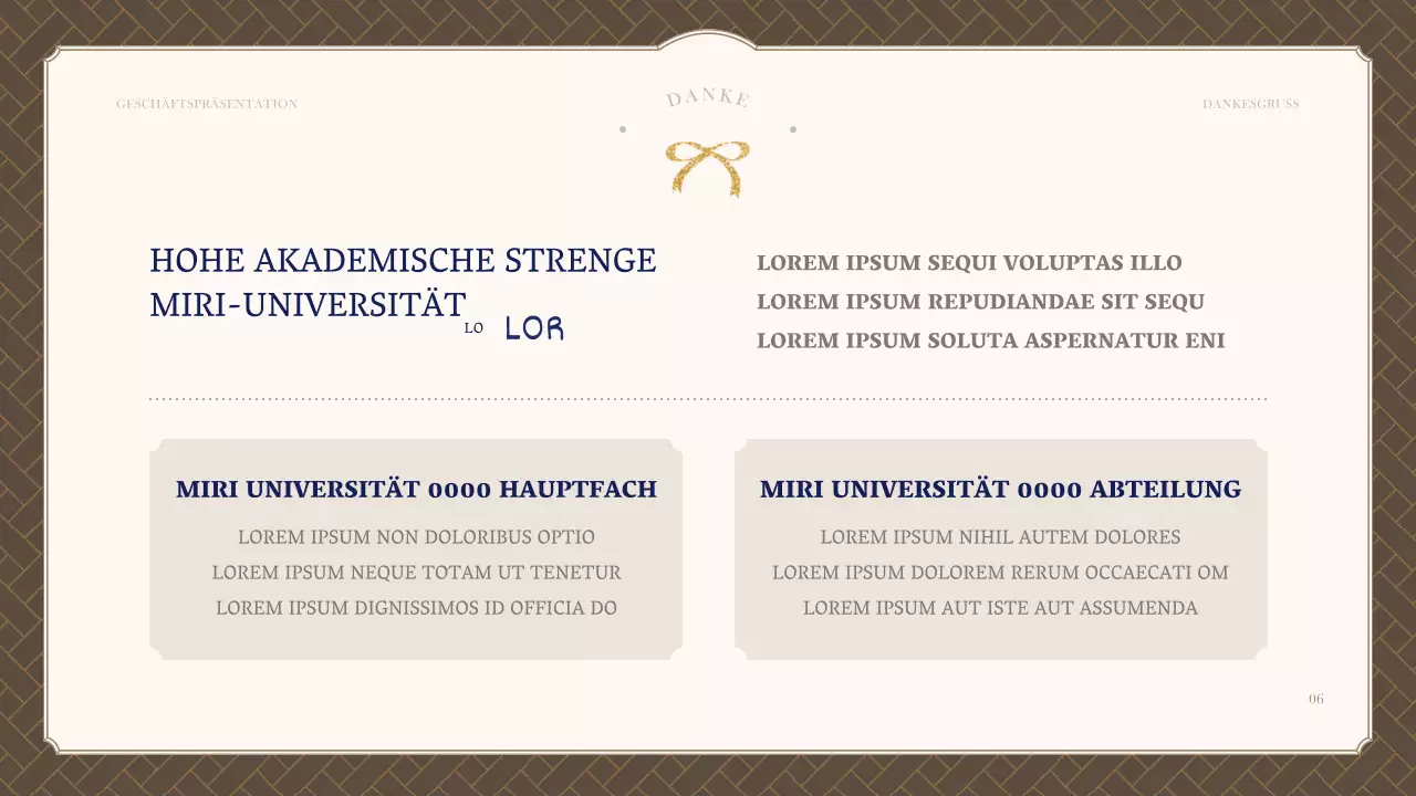 Eine schlichte Grußpost mit Unterschrift in Marineblau und Elfenbein