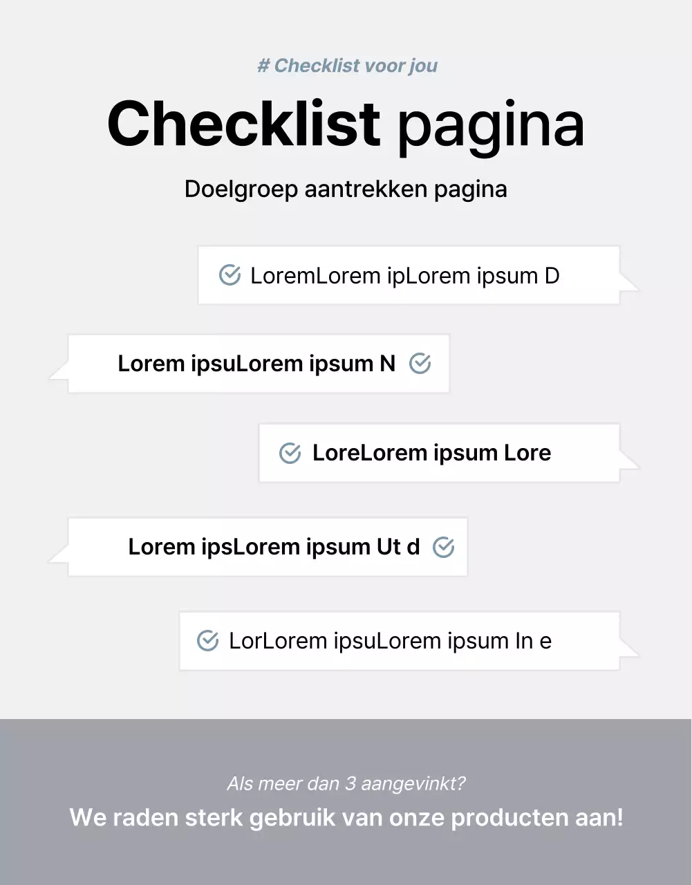 Producten promoten om eenvoudige grijze en blauwe meubels te verkopen