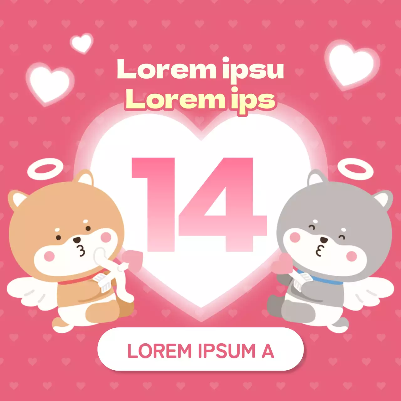 Werben Sie für den Valentinstag in Weiß und Rosa