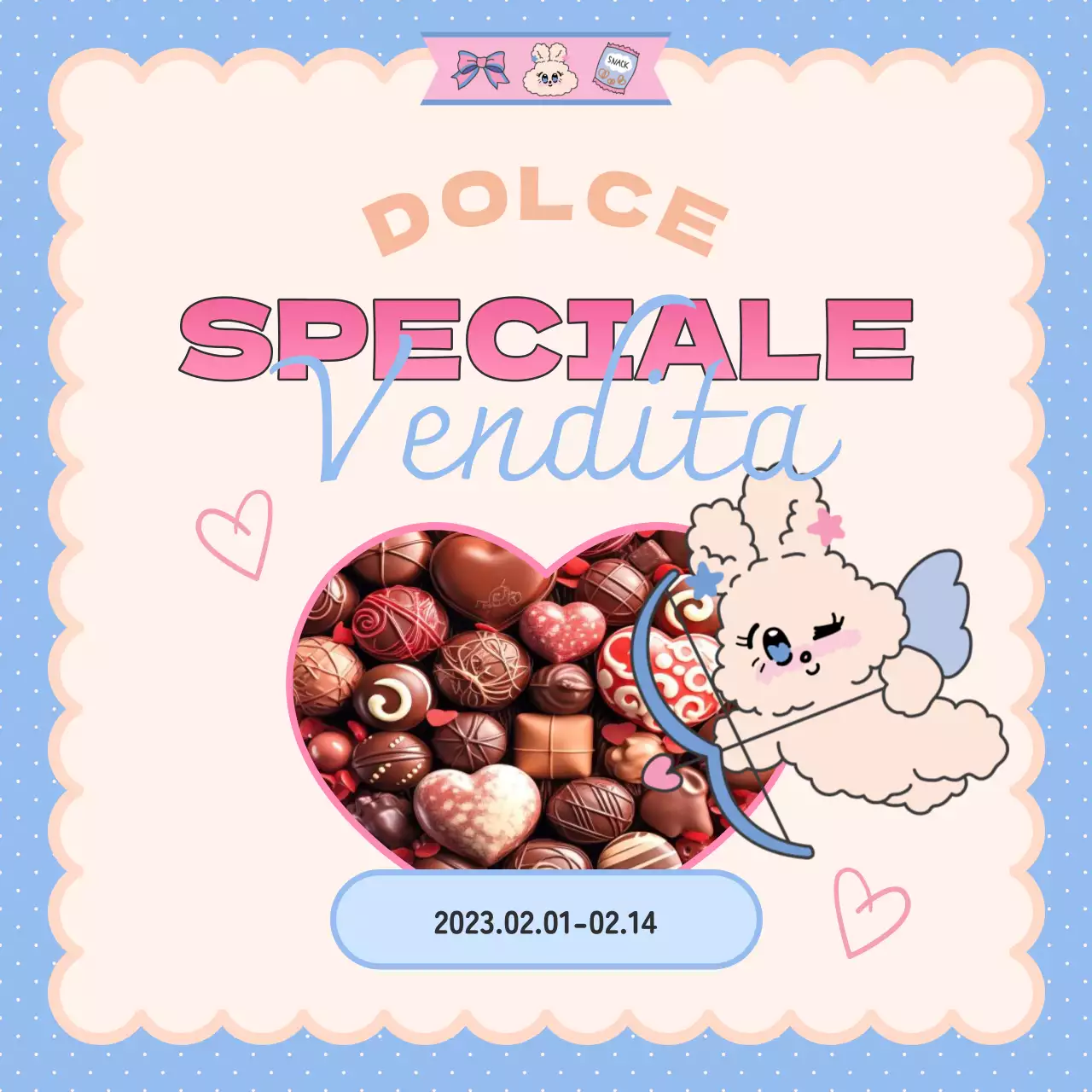 Un simpatico annuncio di San Valentino in rosa e azzurro