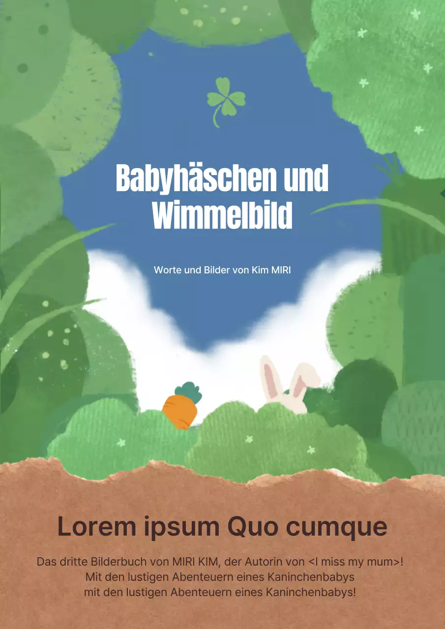 Vintage-Bilderbucheinband in Grün und Hellblau