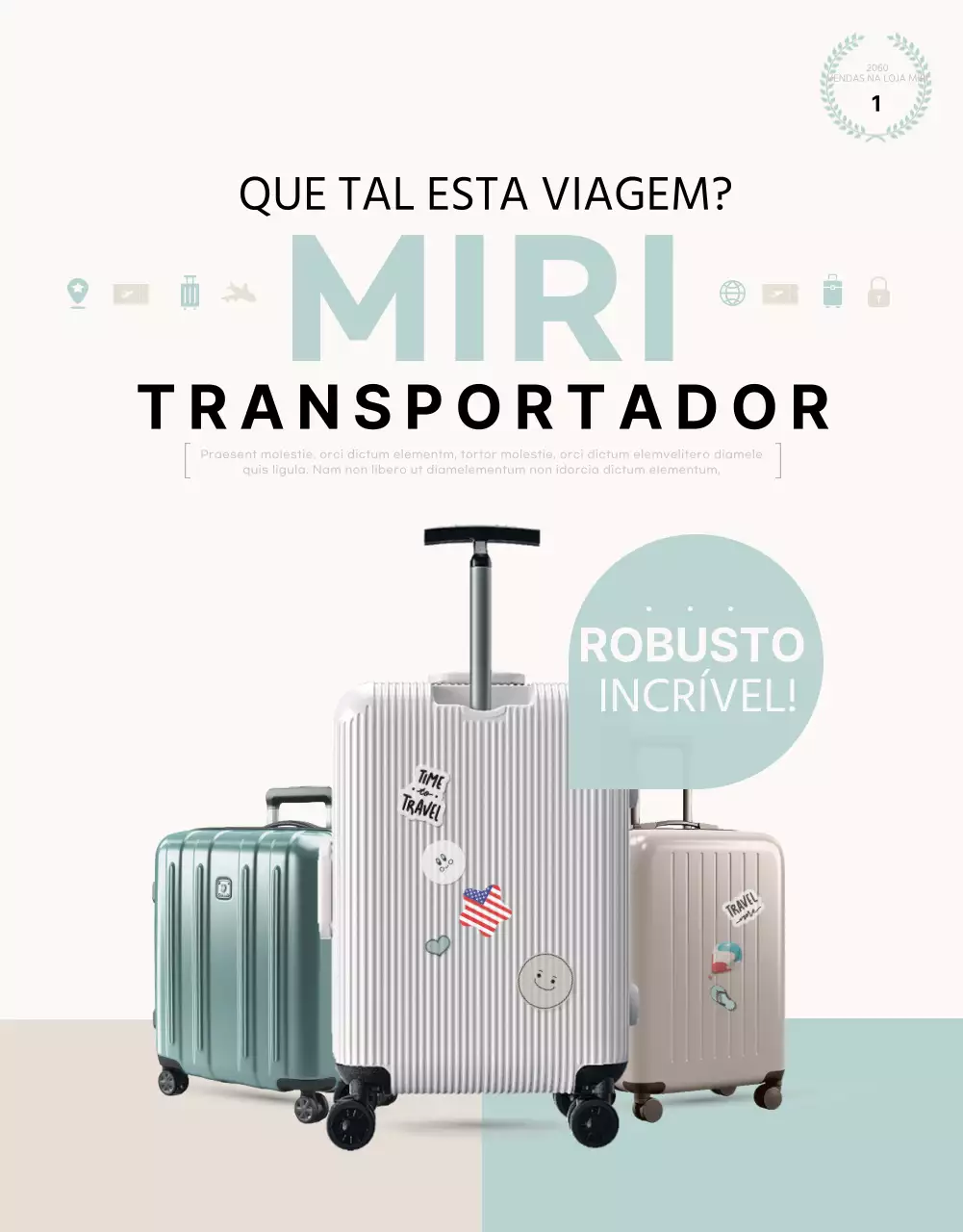 Promover um produto de transporte simples em menta e marfim